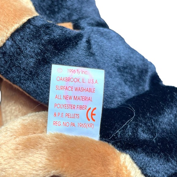 TY Beanie Baby Babies DOBY the Doberman Dog Puppy RETIRED Vintage Tush Tag Stamp - Picture 9 of 10